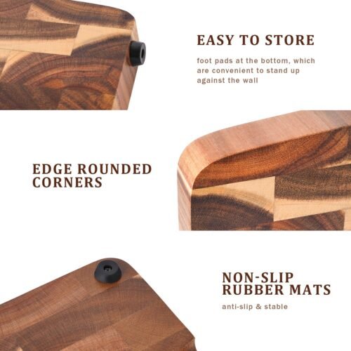 Solid Wood Geometric Grid Cutting Board